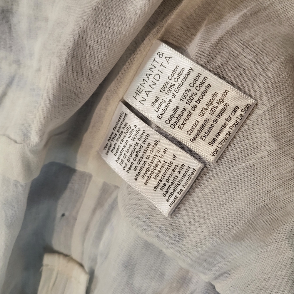 Hemant and Nandita Juhi Midi Dress in White XS NWT - Picture 10 of 10